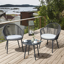 Nuu Garden 3 Piece Woven Rope Patio Furniture Set with Cushions, All Weather Patio Conversation Bistro Set