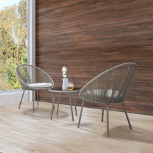 Nuu Garden 3 Piece Woven Rope Patio Furniture Set with Cushions, All Weather Patio Conversation Bistro Set