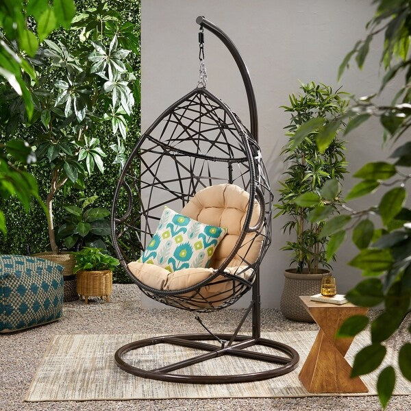 Cayuse Wicker Tear Drop Hanging Chair