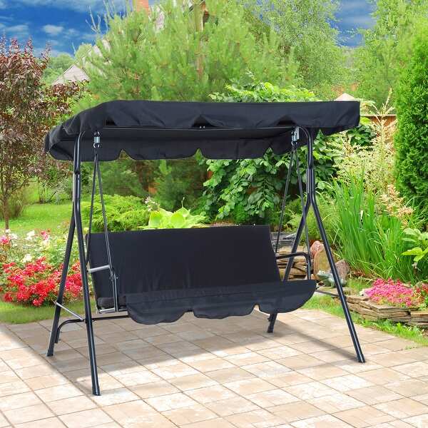 Outsunny Steel Outdoor Porch Swing Lounge Chair