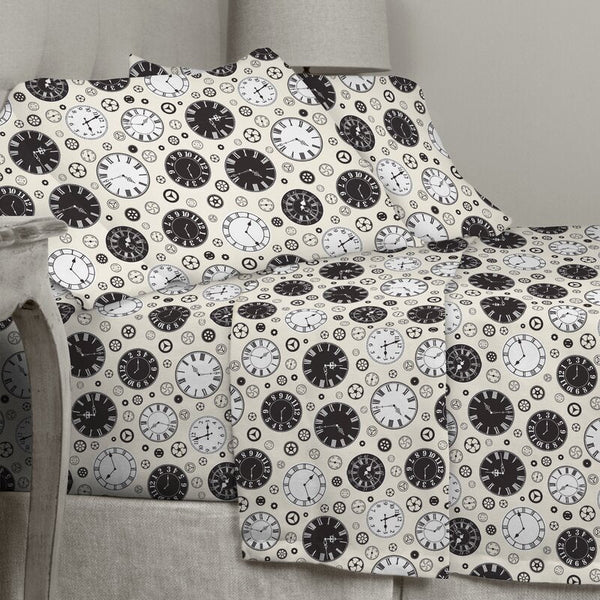 Pergande Time Is Now Geometric 100% Cotton Flannel Sheet Set