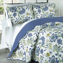 Porcelain/Blue Microfiber Reversible Farmhouse