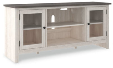 Signature Design by Ashley Dorrinson Farmhouse TV Stand with Fireplace Option, Fits TVs up to 58