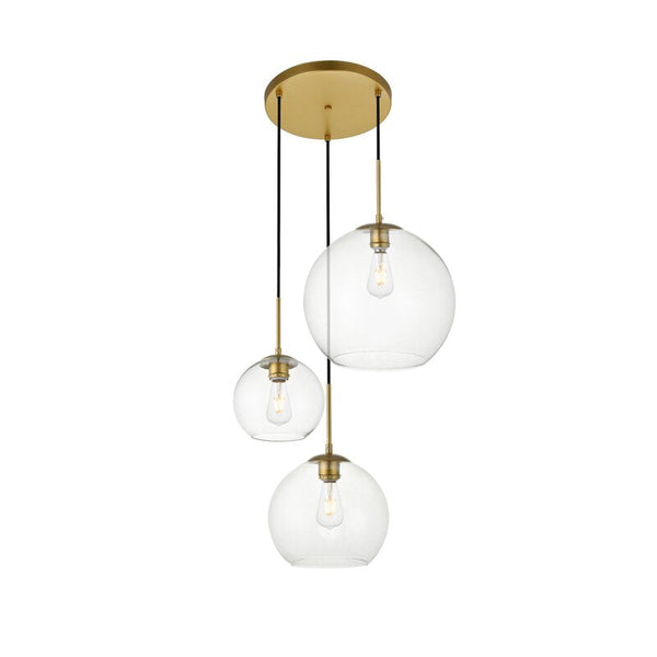 Snead 3 - Light Kitchen Island Globe Pendant with Glass Accents
