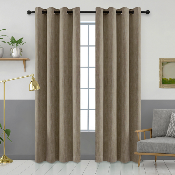 Melodieux Cotton Room-Darkening Blackout Curtain Drapes, Grommet Top, 1 Panel