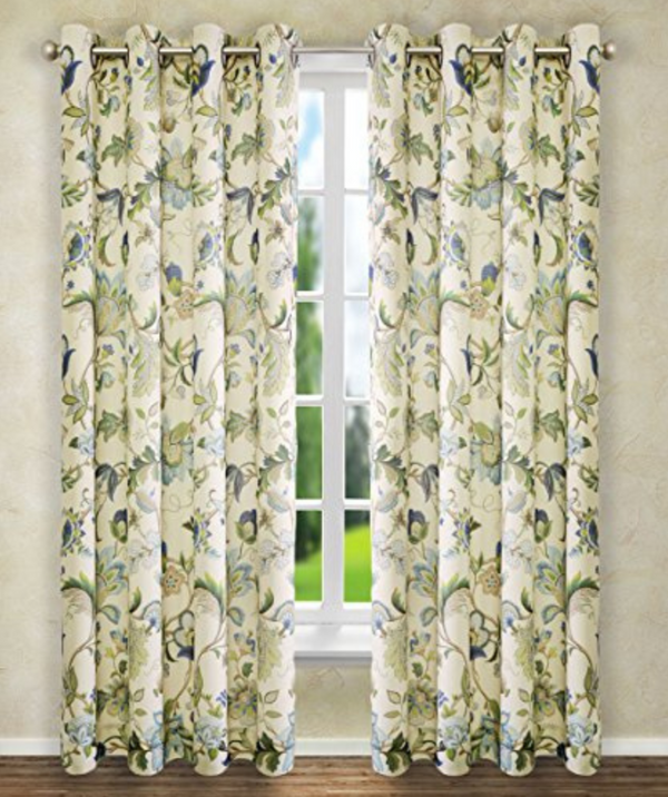 Ellis Curtain Brissac Grommet Panel, 50 x 84", Blue