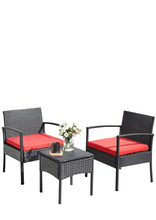 MOOWIND Balcony Furniture Front Porch Bistro,Conversation Set Rattan Wicker