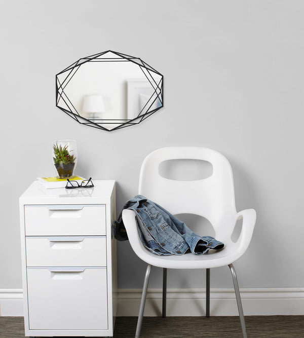 Umbra Prisma 22x17" Decorative Geometric Wall Mirror Black