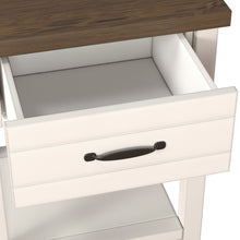 Lancaster Farmhouse Oak Top 1 Drawer Nightstand, Set of 2, Ivory