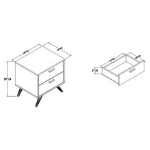 Baxton Studio Kelson Modern and Contemporary Dark Grey and Gold Finished Wood 2-Drawer Nightstand