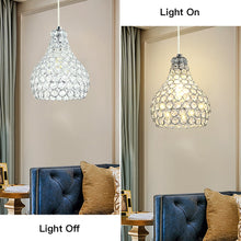 Depuley Crystal Pendant Lighting, Modern Adjustable LED Ceiling Hanging Light Fixtures, Mini Teardrop Pendant Lamp with Chrome Finish（E26 Base)