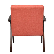 Gymax Fabric Armchair Wooden Upholstered Accent Chair Home Office Orange