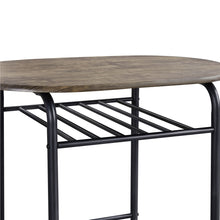 Alden Design 3pcs Wooden Dining Set with Round Table and Chairs, Drift Brown