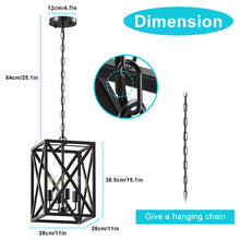 Depuley 4-Light Pendant Lighting, Adjustable Farmhouse Pendant Light Fixtures, Ceiling Hanging Lantern Chandelier E26 Base Black Painted