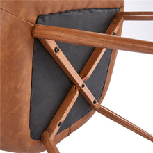 Alden Design Mid-Century Modern Faux Leather Wingback Accent Chair, Set of 2, Brown