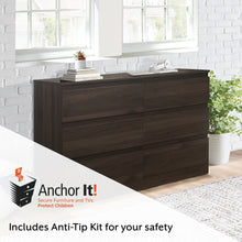 Brindle 6-Drawer Horizontal Dresser, Espresso Finish, by Hillsdale