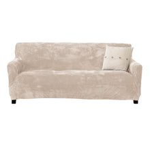 Great Bay Home Stretch Velvet-Plush Washable Sofa Slipcover  (Sofa, Silver Cloud)