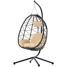 BaytoCare Indoor Outdoor Swing Chair Patio Wicker Hanging Egg Chair Hanging