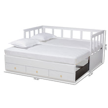 Baxton Studio Kendra Modern and Contemporary White Finished Expandable Twin Size to King Size Daybed with Storage Drawers