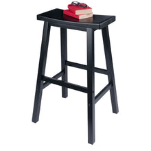 Winsome Wood Satori Saddle Seat Bar Stool, Black Finish