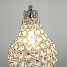 Depuley Crystal Pendant Lighting, Modern Adjustable LED Ceiling Hanging Light Fixtures, Mini Teardrop Pendant Lamp with Chrome Finish（E26 Base)