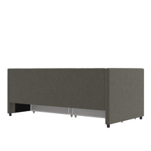 Queer Eye Charis Upholstered Daybed with Storage Drawers, Light Gray Linen, Twin size