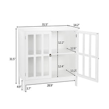 Ktaxon Storage Sideboard Buffet, Wooden Console Storage Cabinet with Transparent Doors,White