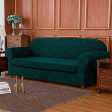 Subrtex  2-Piece Stretch Sofa Slipcovers Jacquard Knit Furniture Cover Peacock Blue Sofa