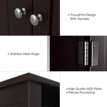 Homfa Bathroom Storage Cabinet, Wood Bathroom Storage Organizer with 2 Doors, Bathroom Cabinet with Shelves and Storage, Dark Brown Finish