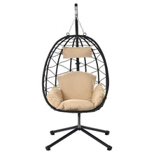 BaytoCare Indoor Outdoor Swing Chair Patio Wicker Hanging Egg Chair Hanging