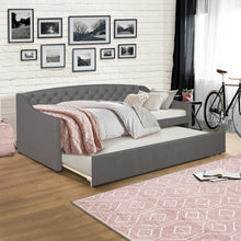 Zoey Tufted Upholstered Twin Daybed With Trundle by Hillsdale Living Essentials, Charcoal