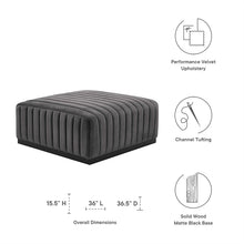 Conjure Channel Tufted Performance Velvet Ottoman-EEI-5500