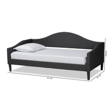 Baxton Studio Milligan Modern and Contemporary Charcoal Fabric Upholstered and Dark Brown Finished Wood, Twin Size Daybed