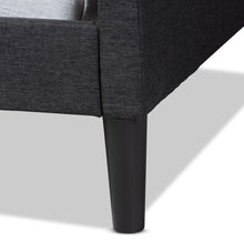 Baxton Studio Milligan Modern and Contemporary Charcoal Fabric Upholstered and Dark Brown Finished Wood, Twin Size Daybed