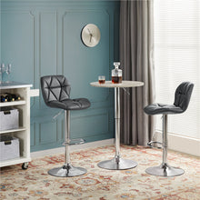 Alden Design Modern Adjustable Faux Leather Swivel Bar Stool Armless, 2pcs, Gray