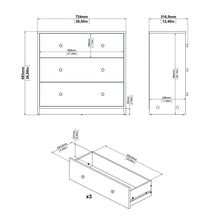 Tvilum Studio Collection 3-Drawer Dresser, Coffee