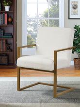Ember Interiors Silas Modern Lounge Chair with Arms, Cream Fabric