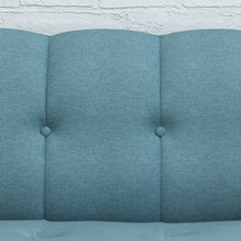Noble House Triton Tufted Fabric Sofa, Blue, Natural