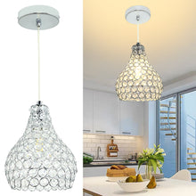 Depuley Crystal Pendant Lighting, Modern Adjustable LED Ceiling Hanging Light Fixtures, Mini Teardrop Pendant Lamp with Chrome Finish（E26 Base)