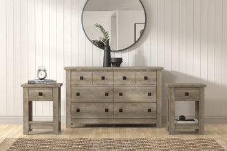 Addison Farmhouse 1 Drawer Nightstand, Set of 2, Driftwood Gray