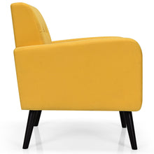 Gymax 2PCS Accent Armchair Single Sofa Chair Home Office w/ Wooden Legs Yellow