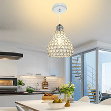 Depuley Crystal Pendant Lighting, Modern Adjustable LED Ceiling Hanging Light Fixtures, Mini Teardrop Pendant Lamp with Chrome Finish（E26 Base)