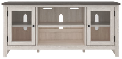 Signature Design by Ashley Dorrinson Farmhouse TV Stand with Fireplace Option, Fits TVs up to 58