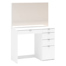 Polifurniture Linden Modern Vanity Desk, White Finish