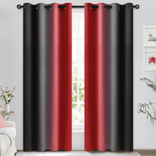Yakamok Grommet Red and Black Ombre Room Darkening Curtains for Living Room/ Bedroom,2 Panels, 52x84 inches