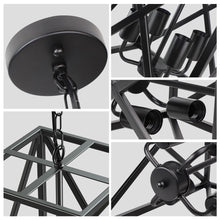 Depuley 4-Light Pendant Lighting, Adjustable Farmhouse Pendant Light Fixtures, Ceiling Hanging Lantern Chandelier E26 Base Black Painted