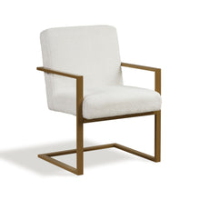 Ember Interiors Silas Modern Lounge Chair with Arms, Cream Fabric