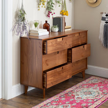 Desert Fields Sonoma 6-Drawer Solid Wood Dresser, Caramel