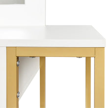 UBesGoo Vanity Table Set with Lighted Mirror, Makeup Table with Drawers, Dressing Vanity Tables, Dresser Desk for Girls, Women, White