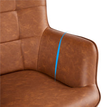 Alden Design Mid-Century Modern Faux Leather Wingback Accent Chair, Set of 2, Brown